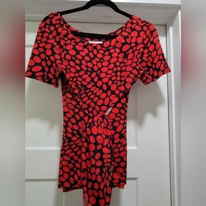 Stylish Red Polka Dot Women's Top